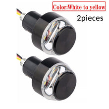 12V CNC Turn Signals Motorcycle LED Handle Bar End Blinker for 22mm Handlebar Amber Grip Signal Light Flashing For Handle Bar