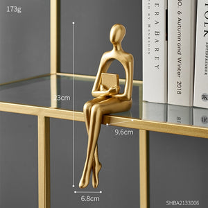 Abstract Resin Statue Golden Miniatures Modern Home Decoration Bookshelf Decoration Accessories Christmas Decorations Gifts