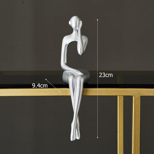 Abstract Resin Statue Golden Miniatures Modern Home Decoration Bookshelf Decoration Accessories Christmas Decorations Gifts