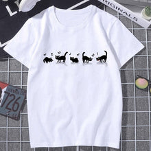 Black Cat WHAT Printed T-shirt Women Murderous Cat Knife Funny T Shirt Summer Harajuku Short Sleeve Large size Top Tshirt Female