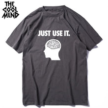 COOLMIND 100% cotton short sleeve men T shirt casual just use it funny o-neck tshirt loose men T-shirt tops tee shirts