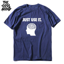 COOLMIND 100% cotton short sleeve men T shirt casual just use it funny o-neck tshirt loose men T-shirt tops tee shirts