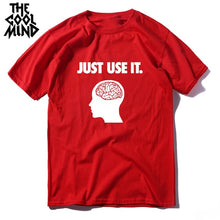 COOLMIND 100% cotton short sleeve men T shirt casual just use it funny o-neck tshirt loose men T-shirt tops tee shirts