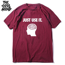 COOLMIND 100% cotton short sleeve men T shirt casual just use it funny o-neck tshirt loose men T-shirt tops tee shirts