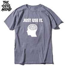 COOLMIND 100% cotton short sleeve men T shirt casual just use it funny o-neck tshirt loose men T-shirt tops tee shirts