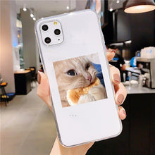 Cute Cat Eat Bread Soft TPU Cover Case For iPhone 11 7 8 Plus XS Max XR Cases iPhone 12 Pro SE 2020 Shell Popular Funny Design
