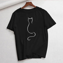 Cute Cat T Shirt Women Casual Funny Print Tshirt Harajuku Kawaii Fashion T-shirt Summer Short Sleeve Top Tees Female