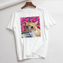 Cute Cat T Shirt Women Casual Funny Print Tshirt Harajuku Kawaii Fashion T-shirt Summer Short Sleeve Top Tees Female