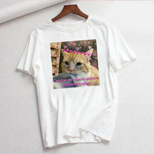 Cute Cat T Shirt Women Casual Funny Print Tshirt Harajuku Kawaii Fashion T-shirt Summer Short Sleeve Top Tees Female