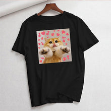 Cute Cat T Shirt Women Casual Funny Print Tshirt Harajuku Kawaii Fashion T-shirt Summer Short Sleeve Top Tees Female