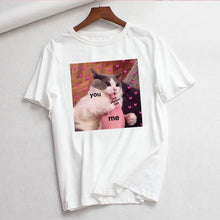 Cute Cat T Shirt Women Casual Funny Print Tshirt Harajuku Kawaii Fashion T-shirt Summer Short Sleeve Top Tees Female