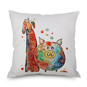 Funny Cartoon Animal  Cat Elephant Pillow Case Cushion Cover Car Comfortable Decorative Pillowcase Seat Room Sofa Decor