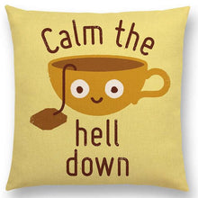 Funny Phrase Cartoon Cushion Cover Happy Days Beer Bread Boomerang Rainbow Cute Food Tool Book Sofa Throw Pillow Case