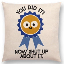 Funny Phrase Cartoon Cushion Cover Happy Days Beer Bread Boomerang Rainbow Cute Food Tool Book Sofa Throw Pillow Case