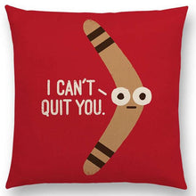 Funny Phrase Cartoon Cushion Cover Happy Days Beer Bread Boomerang Rainbow Cute Food Tool Book Sofa Throw Pillow Case