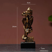 Home Decoration Accessories Silence Is Gold Statues for Decoration Human Face Statue Abstract Sculpture African Decoration Home