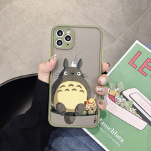 JAMULAR Cartoon Anime Happy Totoro Phone Case For iPhone 13 12 Pro 11 XS MAX X 7 XR SE2 8 6Plus Hard Silicone Cover Matte Fundas