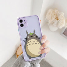 JAMULAR Cartoon Anime Happy Totoro Phone Case For iPhone 13 12 Pro 11 XS MAX X 7 XR SE2 8 6Plus Hard Silicone Cover Matte Fundas