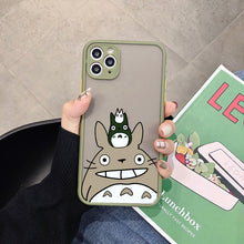 JAMULAR Cartoon Anime Happy Totoro Phone Case For iPhone 13 12 Pro 11 XS MAX X 7 XR SE2 8 6Plus Hard Silicone Cover Matte Fundas