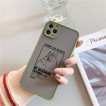 JAMULAR Cartoon Anime Happy Totoro Phone Case For iPhone 13 12 Pro 11 XS MAX X 7 XR SE2 8 6Plus Hard Silicone Cover Matte Fundas
