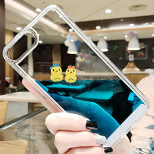 Luxury Cartoon 3D Swimming Duck For iPhone 12 11 13 Pro Max XS Animal Dynamic Liquid Quicksand Cover For iPhone 6S 7 8 Plus Case