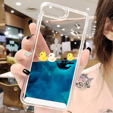 Luxury Cartoon 3D Swimming Duck For iPhone 12 11 13 Pro Max XS Animal Dynamic Liquid Quicksand Cover For iPhone 6S 7 8 Plus Case