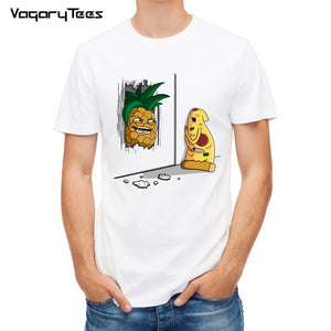 Newest Funny Pineapple&amp;pizza Design Printed T-Shirt Fashion Cartoon yummy food T Shirt Summer Men&#39;s Novelty Cool Tee Shirt Tops