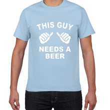 THIS GUY NEEDS A BEER summer cotton t shirt men Fishing Beer Living The Dream Fisherman Printing Tshirt Funny Gift Tees Shirt