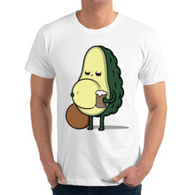 funny avocado with beer belly for fitness love Rife Casual Birthday T Shirt O Neck Cotton Mens Tops Shirt Thanksgiving Day